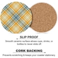 thumbnail image 6 of GZHJMY 2Pcs Round Tartan Plaid Pattern Ceramic Coasters with Cork-Backed for Coffee Drink, Cup Mat Absorbent Stone Coasters, 6 of 6