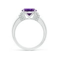 thumbnail image 2 of ANGARA Natural 3.15 Ct. Amethyst with Diamond Classic Ring in 14K White Gold for Women (Ring Size: 10.5), 2 of 10