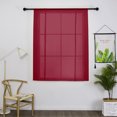 thumbnail image 4 of Yipa Tie Up Window Curtains, Sheer Window Drapes,Short Curtain Scarf,Cafe Kitchen Curtain Valance,Rod Pocket Curtain Panel Red 23.6" Width x47.2" Length 2-Panel, 4 of 8