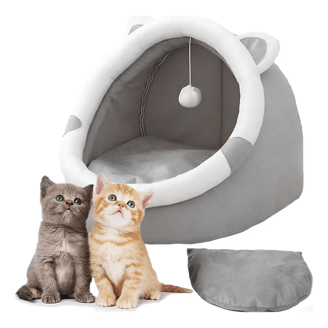 Casa Para Gatos Con Cama Plegable Y Cojín Suave Para Mascota