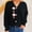 Black, variant on Women's V-neck Long-sleeved Floral Ornament Knitted Sweater Cardigan