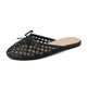 thumbnail image 1 of Sandalias planas Synchoiss de piel tejida negra para mujer 6, 1 of 7