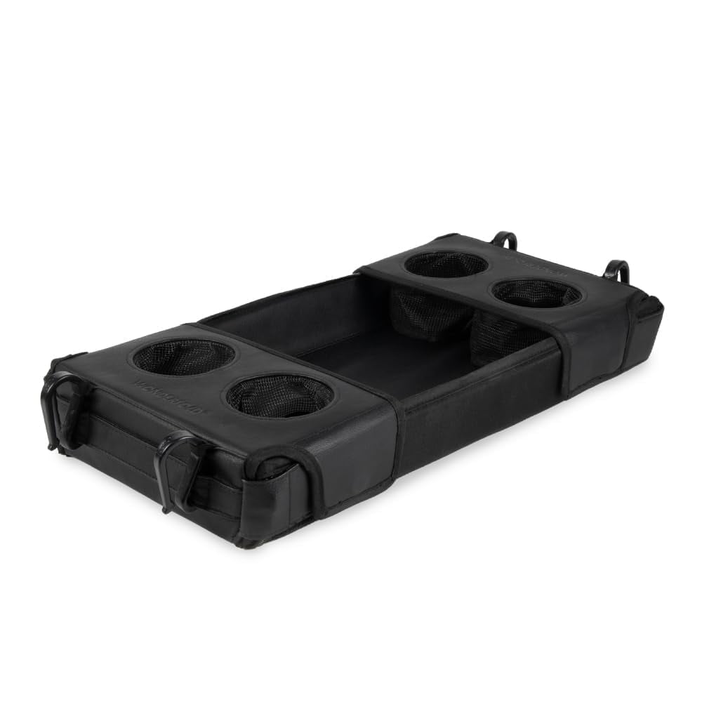 WonderFold Flex Snack Tray with Convertible Cup Holders for W4 Quad Stroller Wagon, Black