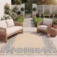 thumbnail image 3 of Safavieh Courtyard Ellie Oriental Indoor/Outdoor Area Rug, Natural/Blue, 5'3" x 7'7", 3 of 11