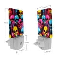 thumbnail image 7 of PhooArto Colorful Splash Skull Pattern Plug in LED Night Light Auto Sensor Dusk to Dawn Decorative Night for Bedroom, Bathroom, Kitchen, Hallway, Stairs, Baby's Room, Energy Saving, 7 of 7