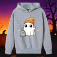 thumbnail image 2 of XAOFW Halloween Girls Hoodies Cute Ghost Printed Long Sleeved Hooded Sweatshirts Autumn Winter Cozy Graphic Pullover For Toddler Kids Comfortable Top 4-5 Years, 2 of 4