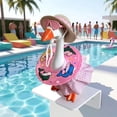 thumbnail image 3 of Summer Bikini Desk Goose Outfits, 7 Inch Mini Desktop Goose Clothes with Straw Hat, Sunglasses and Swim Ring, for Magnetic Geese Party Table Decor, 3 of 8
