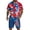 Dark Blue, variant on Men's 250th Anniversary Patriotic Outfit Set, Commemorative Short Sleeve Button Down Shirt & Mesh Shorts, 2-Piece USA Flag Celebratory Suit