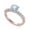 thumbnail image 2 of Diamond-Capitals 2.25 Carat Stunning Round Cut Aquamarine Gemstone Proposal Ring for Ladies Solid 18K Rose Gold Size 7.5, 2 of 7