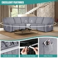 thumbnail image 3 of Timeles 5 Seat Recliner Sofa Covers Stretch L Shape Sectional Couch Covers Oversized - Washable Soft Extra Large Sectional Covers with Pockets (Light Gray), 3 of 6
