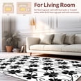 thumbnail image 2 of ODIKA 6'x9' Machine Washable Non-Slip Area Rug, Heritage Blossom Lattice With Intertwined Vine Framework High Traffic Rug, Black, 238996, 2 of 7