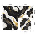 thumbnail image 3 of Black and Gold Marble Layered Waves Pattern Bathroom Rugs Sets 3 Piece,Toilet Cover Set,Absorbent Non Slip Bathroom Mats Sets with U-Shaped Contour Rug Toilet Rug Set, 3 of 5