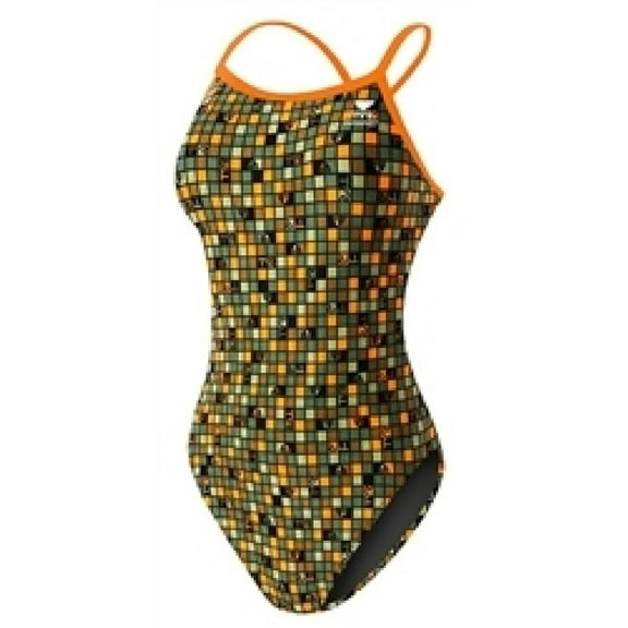 TYR Women's Check Crosscutfit Swimsuit (TRC7A) - Camo/Orange - 26