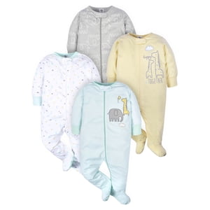 Gerber Baby Sleep 'N Play Footed Pajamas 4-Pack