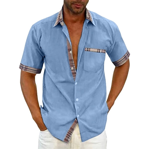 Ropa de hombre de negocios de comercio exterior a cuadros para hombres MABOTO Azul claro L