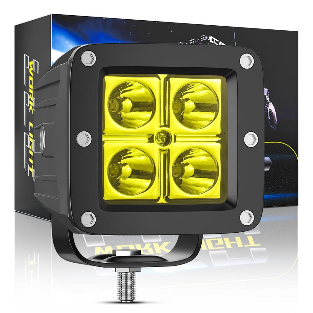 3inch White Yellow LED Work Light Spot Beam 3x3" Cube Pod Offroad