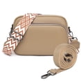 thumbnail image 1 of Bolso Bandolera para Mujer Bolso Cuadrado Cuero Genuino Bolsos Compras Casuales (Caqui), 1 of 9