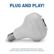 SKYLAR LED Color Changing Light Bulb with Bluetooth Speaker – E26 Standard Bulb Socket, 4 Light Modes with Remote Control Operation, Color Changing Bulb for Home, Events, Holiday
