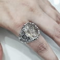 thumbnail image 7 of Golden Rutile Mens Ring, Natural Golden Rutilated Quartz, Quartz Silver Jewelry, 925 Silver Ring, Gift, Heavy Mans Ring, Arabic Design, Ottoman Style Ring, Christmas, Turkey Mens Signet Ring, 7 of 7