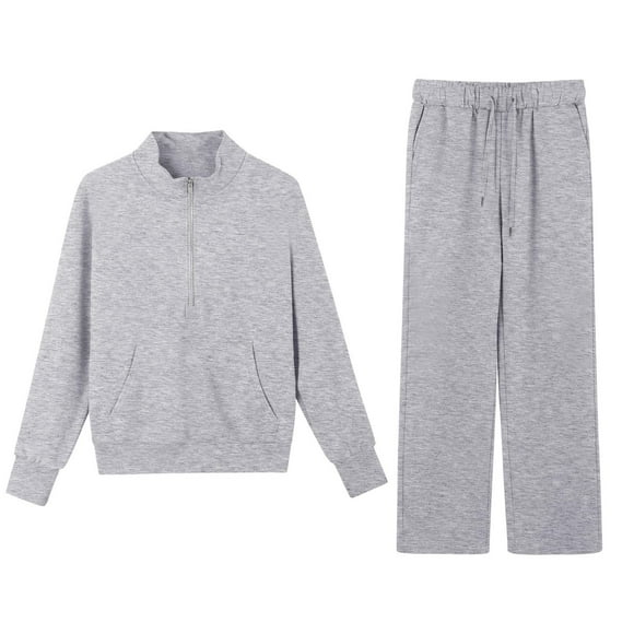 ZJXFGS Automet Hoodie,Hoodie Set for Women,Women's Two Piece Loungewear,Plus Size Two Piece Sets for Women,Airport Outfits for Women 2025,Comfort Sets for Women,Sweat Pant Sets for Women,Gray,2XL
