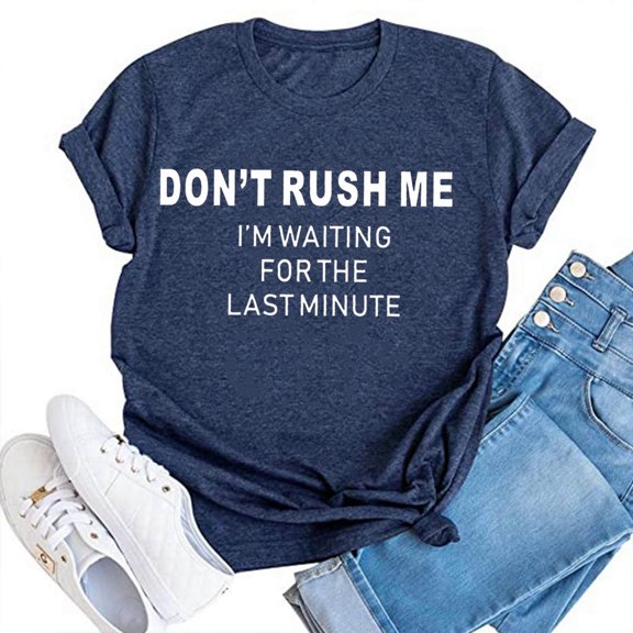 SDJMa Women's Print T Shirts Cute Women Letter Printing Short Sleeve Shirt Casual Tops Blouse