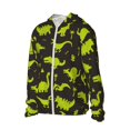 thumbnail image 2 of Pofeuu Cute Cartoon Dinosaurs Print Sun Protection Outdoor Lightweight Full Zip UV Cooling Hoodie Long Sleeve Summer Clothing for Outdoor Hiking-Small, 2 of 5