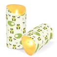 thumbnail image 3 of Frog Dragonfly Lotus Flower Flameless Candles 2 PCS with Remote Realistic Moving Flame LED Tapered Pillar Set for Home Decor, 3 of 7