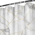 thumbnail image 3 of White Marble Gold Line Pattern Shower Curtain 36"x72" ,Bathroom Decorative Shower Curtains Set with 12 Hooks,Modern Waterproof Washable Shower Curtain, 3 of 6