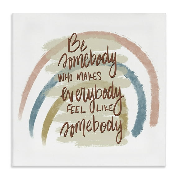 Stupell Industries Inspirational Be Somebody Text & Numbers Painting Wrapped Canvas Art Print Wall Art, 17 x 17