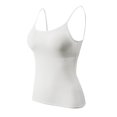 thumbnail image 4 of Fanxing Shelf Bra Tank Tops for Women Adjustable Spaghetti Strap Yoga Shirts Basic Padded Tank Tops Undershirts Built in Bra White,XL, 4 of 8