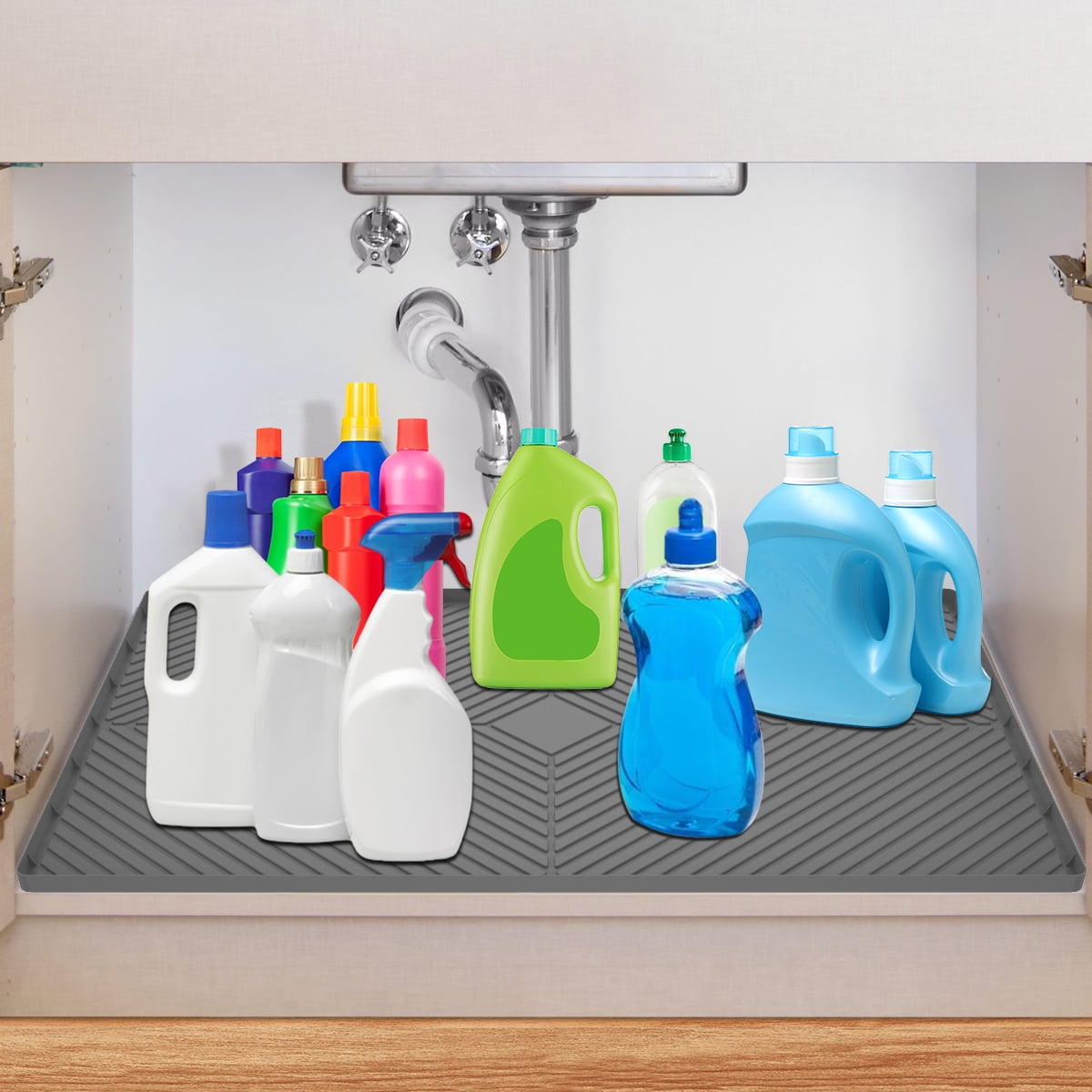 Under Sink Mat Reusable Silicone Under Sink Liner Waterproof Under