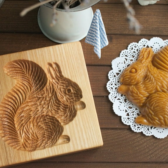 HomeKingdee Cleaning Cloth 1pc Wooden Carved Cookie Cutter Embossing Molds - Natural Bee Wax & Linseed Oil Treated Baking Tools for Christmas Thanksgiving Cake Cookie Decorations