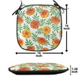thumbnail image 5 of Floral Chair Seating Cushion Set of 6, Orange Tagetes Marigold Flowers Pattern with Leaves Nature Composition, Seat Pads for Office with Anti-slip Backing, 16"x16", Vermillion and Green, by Ambesonne, 5 of 7