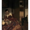 thumbnail image 3 of Johannes Vermeer 12x14 Black Modern Framed Museum Art Print Titled - A Maid Asleep (ca. 1656-57), 3 of 5
