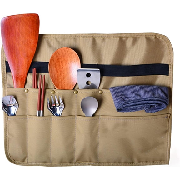 Camping Tableware Storage Bag Portable Storage Hanging Bag Oxford Cloth Storage Bag Camping Kitchen Cookware Set Travel Storage Bag