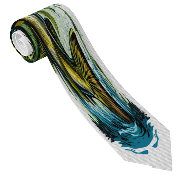 Vsdgher Big bass fish Print Ties for Men 4.7" Formal Necktie Wedding Accessory Men's Business Ties for Wedding Bussiness Work