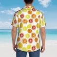 thumbnail image 4 of Honeii Lemon Orange Print Men’s Hawaiian Shirt,Classic Button-Down Short Sleeve Shirt, for Beach, Vacation, and Outdoor Activities,Small, 4 of 7