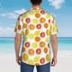 thumbnail image 4 of Balery Lemon Orange Camisas hawaianas de manga corta para hombre, camisas playeras de corte holgado, camisas de vacaciones con botones,X-Large, 4 of 7