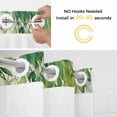 thumbnail image 2 of Eucalyptus Leaf No Hooks Shower Curtain with Snap-in Liner Country Watercolor Sage Green Leaves Vintage Linen Texture Shower Curtains for Bathroom, Waterproof, Easy Install, Washable 72"x96", 2 of 9