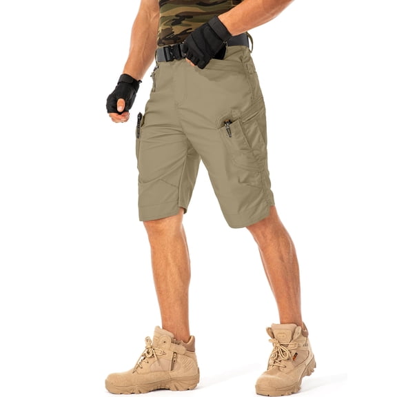 FEN AI Khaki Cargo Shorts Men