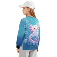 thumbnail image 2 of Xoenoiee Axolotl Bubble Print Crewneck Sweatshirts for Girls Kids Long Sleeve Oversized Sweatshirts Side Slit Loose Teen Girl Pullover Tops, 5-6 Years, 2 of 7