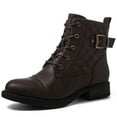 thumbnail image 3 of GLOBALWIN Women's Lace Up Ankle Bootie Military Brown Combat Boots 11M, 3 of 8