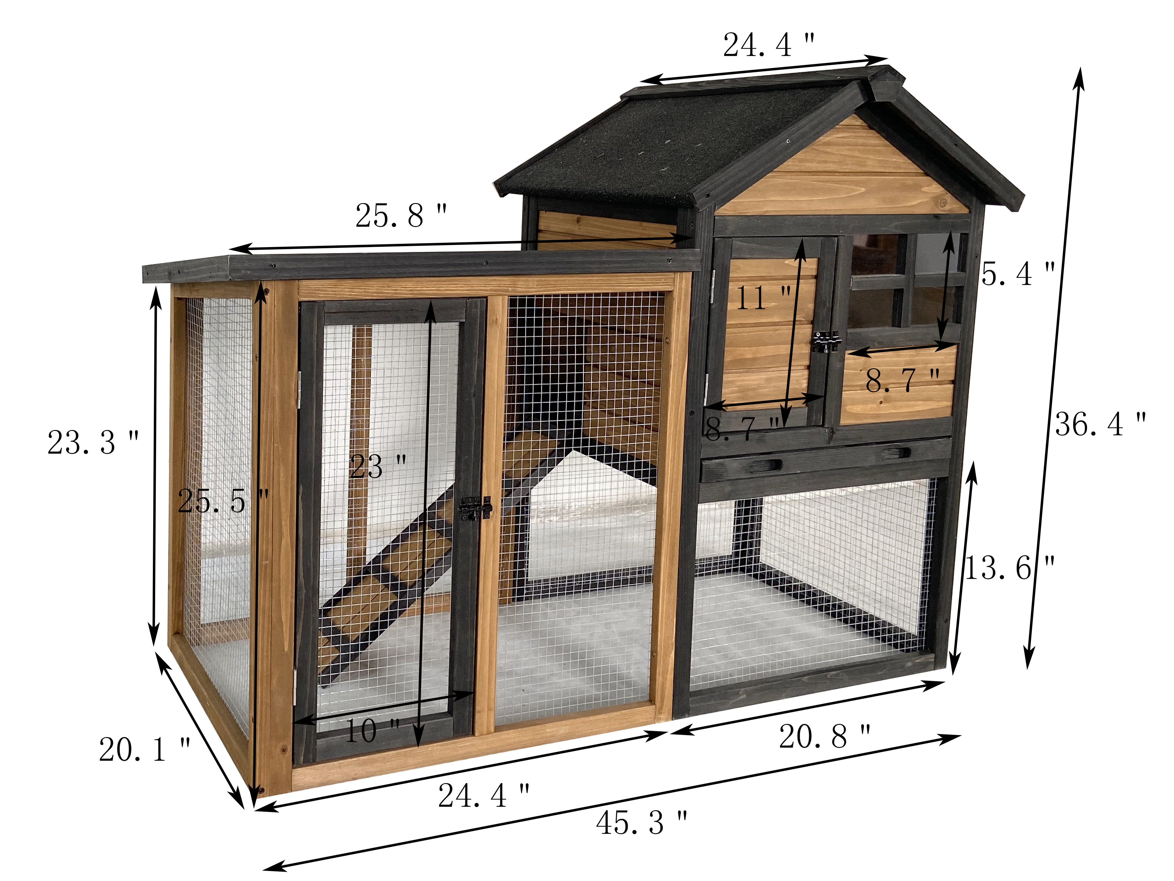 Win World 21901WB Stilt House Rabbit Hutch with Natural Wood