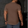 thumbnail image 3 of Fanxing Muscle T Shirts for Men V Neck TShirts Slim Fit Short Sleeve Tees Brown,XXXL, 3 of 8