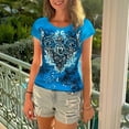 thumbnail image 4 of Landzoo Women's T Shirts Slim Fit Short Sleeve Graphic Tee Retro Ladies Fashion Tops for Modern Style, 4 of 7