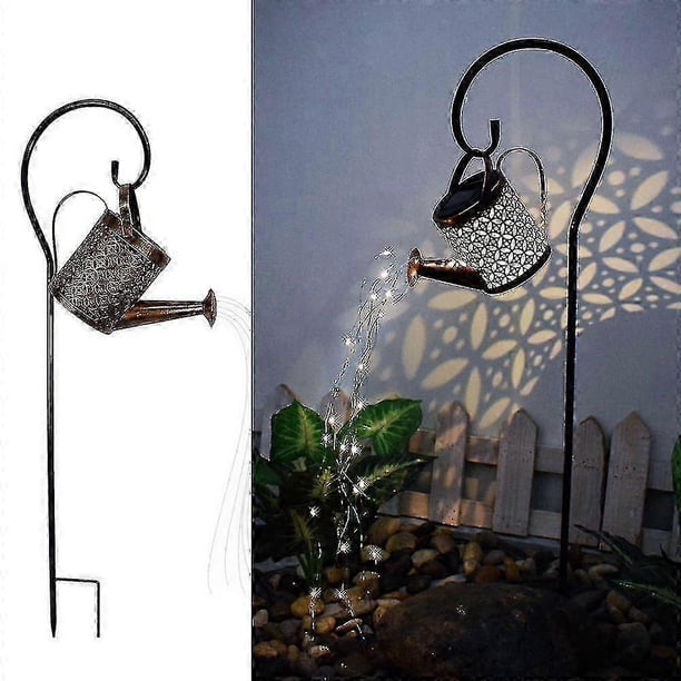 Solar Waterfall Light Led Fairy Lights With Watering Can Star Shower Art Fairy Lights For Garden Yard Patio Lawn Lamp