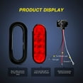 thumbnail image 3 of 6" Oval Red LED Tail 2PCS w/Surface Mount Grommets Plugs IP65 Waterproof Stop Brake Turn Trailer Lights for RV Truck Jeep, 3 of 8