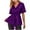 Purple-03, variant on Mittory Women's Elegant Sequin Tops V Neck Tie Front Short Bell Sleeve Shirts Peplum Tops Blouse