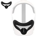 thumbnail image 2 of Funda de silicona para máscara de realidad virtual para Oculus Quest 2, almohadilla para la cara, resistente al sudor, lavable, almohadilla para los ojos estándar, bloqueo de luz, color negro, 2 of 3