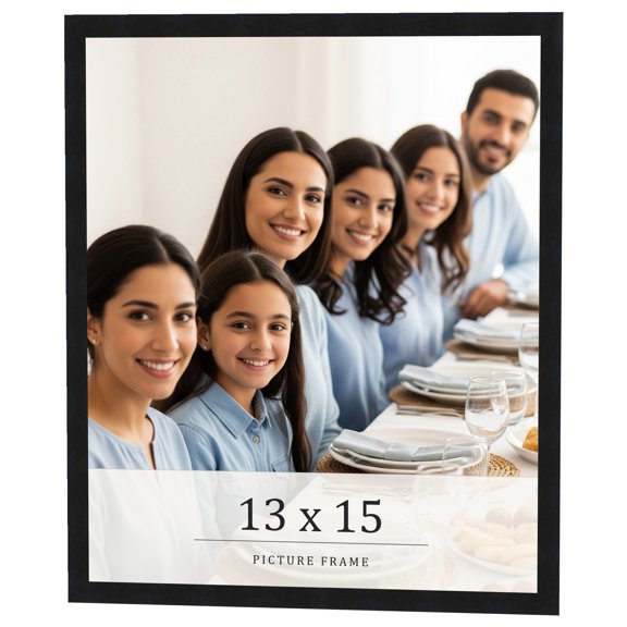 13x15 Frame Black Real Wood Picture Frame Width 0.75 inches | Interior Frame Depth 0.5 inches |